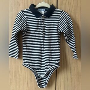 Jacadi Navy and White Striped Bodysuit
